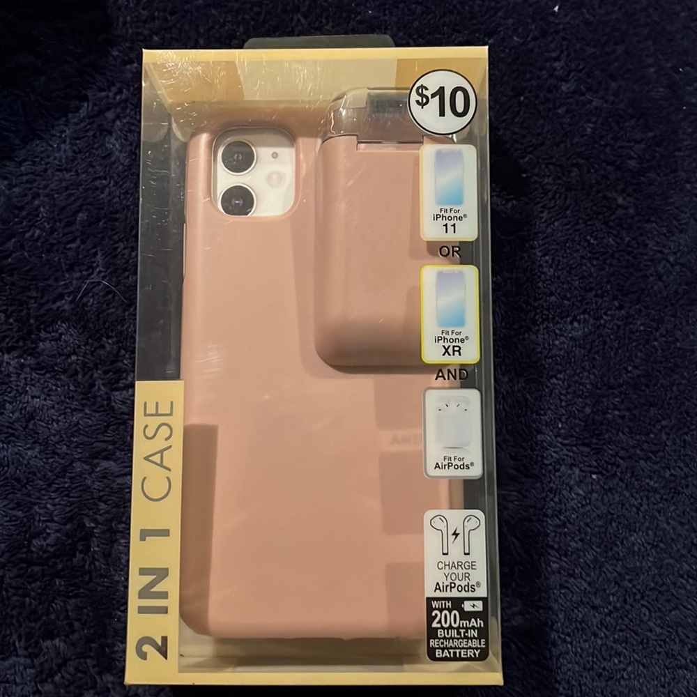 Fits Iphone 11 & Iphone XR, comes with port to charge airpods